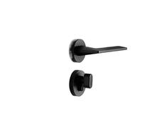 Gray Solid Wood Household zinc Alloy Modern Simple Magnetic Silent Split Lock Bedroom Door Handle(Black 7255 Magnetic Round)