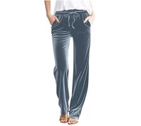Gray Straight Leg Joggers Womens Velvet Trousers Elasticated Waist Trouser Tracksuit Jogging Bottoms with Pockets Athletic Joggers Yoga Pants Activewear Pant for Office Work Streetwear