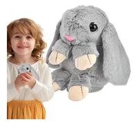 (Gray) Stuffed Bunny Rabbit - Light Up Interactive Electronic Rabbit | Educational Speaking Plush Stuffed Bunny Toy with Singing Dancing, For Toddler Over 3