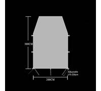 Gray Sun Canopy Awning for, Campervan & SUV - 300cm Deep, 210D Fire-Retardant Polyester, Height-Adjustable Poles, Freestanding Setup, 6-Minute Assembly