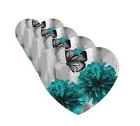 Gray Teal Flower Butterfly Car Air Fresheners Cards 4 Pcs Hanging Fragrance Scented Cards Long-Lasting Car Aromatherapy Tablets for Wardrobe Bathroom Car Interior Mirror Pendant Gifts