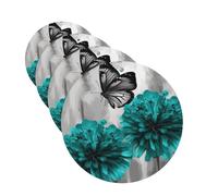 Gray Teal Flower Butterfly Car Air Fresheners Cards 4 Pcs Hanging Fragrance Scented Cards Long-Lasting Car Aromatherapy Tablets for Wardrobe Bathroom Car Interior Mirror Pendant Gifts