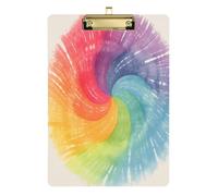 Gray tie-dye background rainbow colors work plastic pad for nurses home contractor size 9 x 12