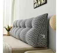 Gray Triangle Headboard Pillow with Removable Cover 60x50x20cm Ideal for Daybeds and Bolster Support Perfect for Wedding Decor and Cozy Cousin Gatherings