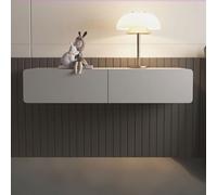 Gray Wall-Mounted Console Table with 2 Drawers 39.4in Storage Commode for Bedroom Space-Saving Nightstand Modern Wall Cabinet for Entryway and Dressing Room