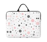 Gray White Modern Polka Dot Pattern 14 Inch Printed Laptop Sleeve, 600d Oxford-Cloth Shockproof Laptop Case With Thickened Pearl Cotton,Waterproof Portable Laptop Handbag Cover