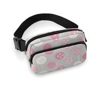Gray White Modern Polka Dot Pattern Fanny Pack for Women Men Waist Bag Belt Bag Adjustable Casual Bag for Travel Sports Hiking, white, 7.9x5.1inches