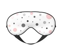 Gray White Modern Polka Dot Patterns Print Silk Sleep Eye Mask Soft Eye Cover with Adjustable Strap Comfortable for Travel Office Nap