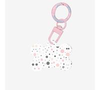 Gray White Modern Polka Dot Printing Acrylic Dog Bone Ornament,Dog Tags Personalized Pet Ornament, Key Chain Bone Shaped Id Tags