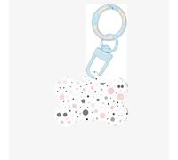 Gray White Modern Polka Dot Printing Acrylic Dog Bone Ornament,Dog Tags Personalized Pet Ornament, Key Chain Bone Shaped Id Tags