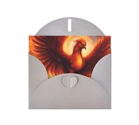 Gray WHJSHOP A lovely phoenix Prints Greeting Card - High-End Pearlescent Paper Double Sided Pearl Effect Love Buckle Pearl Paper Envelope