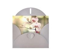 Gray WHJSHOP An orchid. Prints Greeting Card - High-End Pearlescent Paper Double Sided Pearl Effect Love Buckle Pearl Paper Envelope