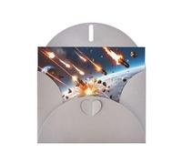 Gray WHJSHOP Asteroid Impact Prints Greeting Card - High-End Pearlescent Paper Double Sided Pearl Effect Love Buckle Pearl Paper Envelope