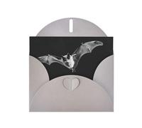 Gray WHJSHOP Bats in the Sky Prints Greeting Card - High-End Pearlescent Paper with Double-Sided Pearl Effect