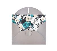 Gray WHJSHOP Black White Teal Gray Rose Flowers Prints Greeting Card - High-End Pearlescent Paper with Double-Sided Pearl Effect