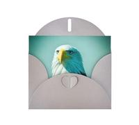 Gray WHJSHOP Brave Eagle Prints Greeting Card - High-End Pearlescent Paper with Double-Sided Pearl Effect