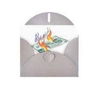 Gray WHJSHOP Burning Desire Prints Greeting Card - High-End Pearlescent Paper Double Sided Pearl Effect Love Buckle Pearl Paper Envelope