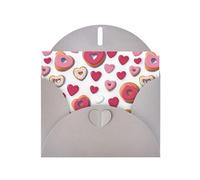 Gray WHJSHOP Chocolate Donut Prints Greeting Card - High-End Pearlescent Paper Double Sided Pearl Effect Love Buckle Pearl Paper Envelope