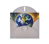 Gray WHJSHOP Cosmic Earth Prints Greeting Card - High-End Pearlescent Paper Double Sided Pearl Effect Love Buckle Pearl Paper Envelope