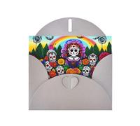 Gray WHJSHOP Day of The Dead Prints Greeting Card - High-End Pearlescent Paper with Double-Sided Pearl Effect
