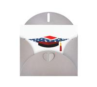 Gray WHJSHOP Doctoral hat and national flag Prints Greeting Card - High-End Pearlescent Paper Double Sided Pearl Effect Love Buckle Pearl Paper Envelope