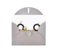 Gray WHJSHOP Flowers and small animals on tires Prints Greeting Card - High-End Pearlescent Paper Double Sided Pearl Effect Love Buckle Pearl Paper Envelope