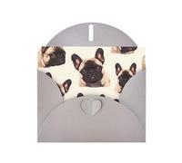 Gray WHJSHOP french bulldog dog Prints Greeting Card - High-End Pearlescent Paper Double Sided Pearl Effect Love Buckle Pearl Paper Envelope