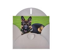 Gray WHJSHOP German shepherd dog Prints Greeting Card - High-End Pearlescent Paper with Double-Sided Pearl Effect