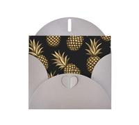 Gray WHJSHOP gold pineapple background Prints Greeting Card - High-End Pearlescent Paper with Double-Sided Pearl Effect
