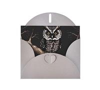 Gray WHJSHOP Late Night Owl Prints Greeting Card - High-End Pearlescent Paper Double Sided Pearl Effect Love Buckle Pearl Paper Envelope
