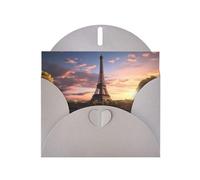 Gray WHJSHOP Paris Eiffel Tower France Prints Greeting Card - High-End Pearlescent Paper Double Sided Pearl Effect Love Buckle Pearl Paper Envelope