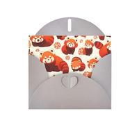 Gray WHJSHOP red panda Prints Greeting Card - High-End Pearlescent Paper Double Sided Pearl Effect Love Buckle Pearl Paper Envelope