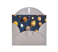 Gray WHJSHOP Solar System Planets Prints Greeting Card - High-End Pearlescent Paper Double Sided Pearl Effect Love Buckle Pearl Paper Envelope