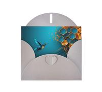 Gray WHJSHOP Sprinting kingfisher Prints Greeting Card - High-End Pearlescent Paper Double Sided Pearl Effect Love Buckle Pearl Paper Envelope