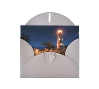 Gray WHJSHOP Starfish Lighthouse Beach Prints Greeting Card - High-End Pearlescent Paper with Double-Sided Pearl Effect