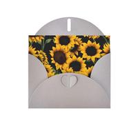 Gray WHJSHOP Sunflower on Black B Prints Greeting Card - High-End Pearlescent Paper Double Sided Pearl Effect Love Buckle Pearl Paper Envelope