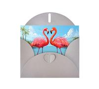Gray WHJSHOP Two flamingos Prints Greeting Card - High-End Pearlescent Paper Double Sided Pearl Effect Love Buckle Pearl Paper Envelope