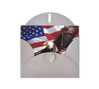 Gray WHJSHOP USA Patriotic Eagle with American Flag Prints Greeting Card - High-End Pearlescent Paper Double Sided Pearl Effect Love Buckle Pearl Paper Envelope