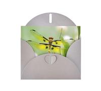 Gray WHJSHOP yellow dragonfly Prints Greeting Card - High-End Pearlescent Paper Double Sided Pearl Effect Love Buckle Pearl Paper Envelope
