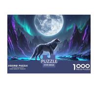 Gray Wolf 1000 Pieces Jigsaw Puzzles For Adults Challenging Game Stress Relieving Entertainment Exercise The Memory of The Brain for Family Decorations 38x26cm/1000pcs
