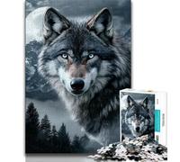 Gray Wolf Adult Puzzles 1000 Pieces,Help The Brain Exercise Addictive Toys to Cultivate Patience Unique Challenge Game (38x26cm)