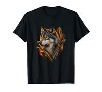 Gray Wolf Among Amber Petrified Timber T-Shirt
