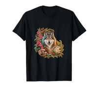Gray Wolf Among Pink Foxgloves T-Shirt