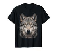 Gray Wolf Face Moonlight Forest Wildlife Nature Grey Wolf Value Graphic T-Shirt
