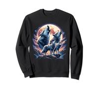 Gray wolf hunting place moon forest galaxy howling wolf Sweatshirt