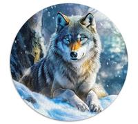 Gray Wolf in Snowy Forest 1000 Piece Jigsaw Puzzle for Kids And Adults Animal Theme Brainteasing Jigsaws Challenge Games Great Gift 1000pcs (67.5x67.5cm)