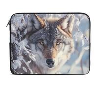 Gray Wolf in The Snowy Laptop Case Sleeve Bag 17inch Durable Shockproof Protective Computer Carrying Cover Briefcase