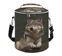 Gray Wolf Insulated Cooler Bag, Collapsible & Leakproof Lunch Bag, Large Capacity Cooler for Picnic Travel Camping