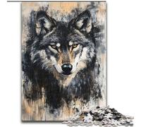 Gray Wolf Jigsaw Puzzles for Adults 1000 Piece Puzzle, Art Interesting Stress Reduction Wishlist with Santa Claus for Age 14 (26x38cm)