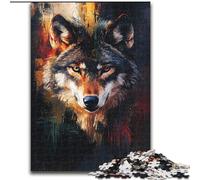 Gray Wolf Jigsaw Puzzles for Teenagers 1000, Educational Games Home Decoration Unique Home Decor And Gifts (26x38cm)